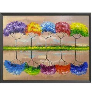 Colored Trees Reflection - Diamond Canvas Kit